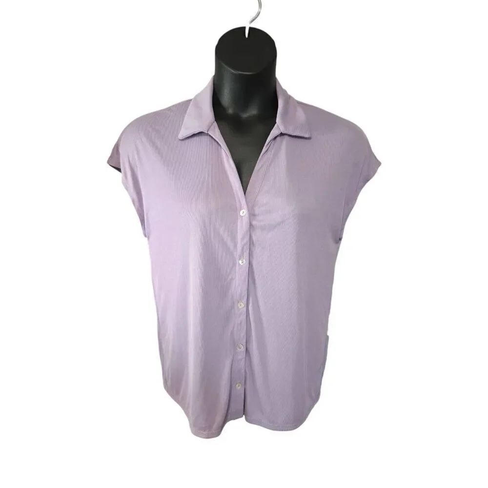 ​Green Envelope Cap Sleeve Top Purple Lavender Large